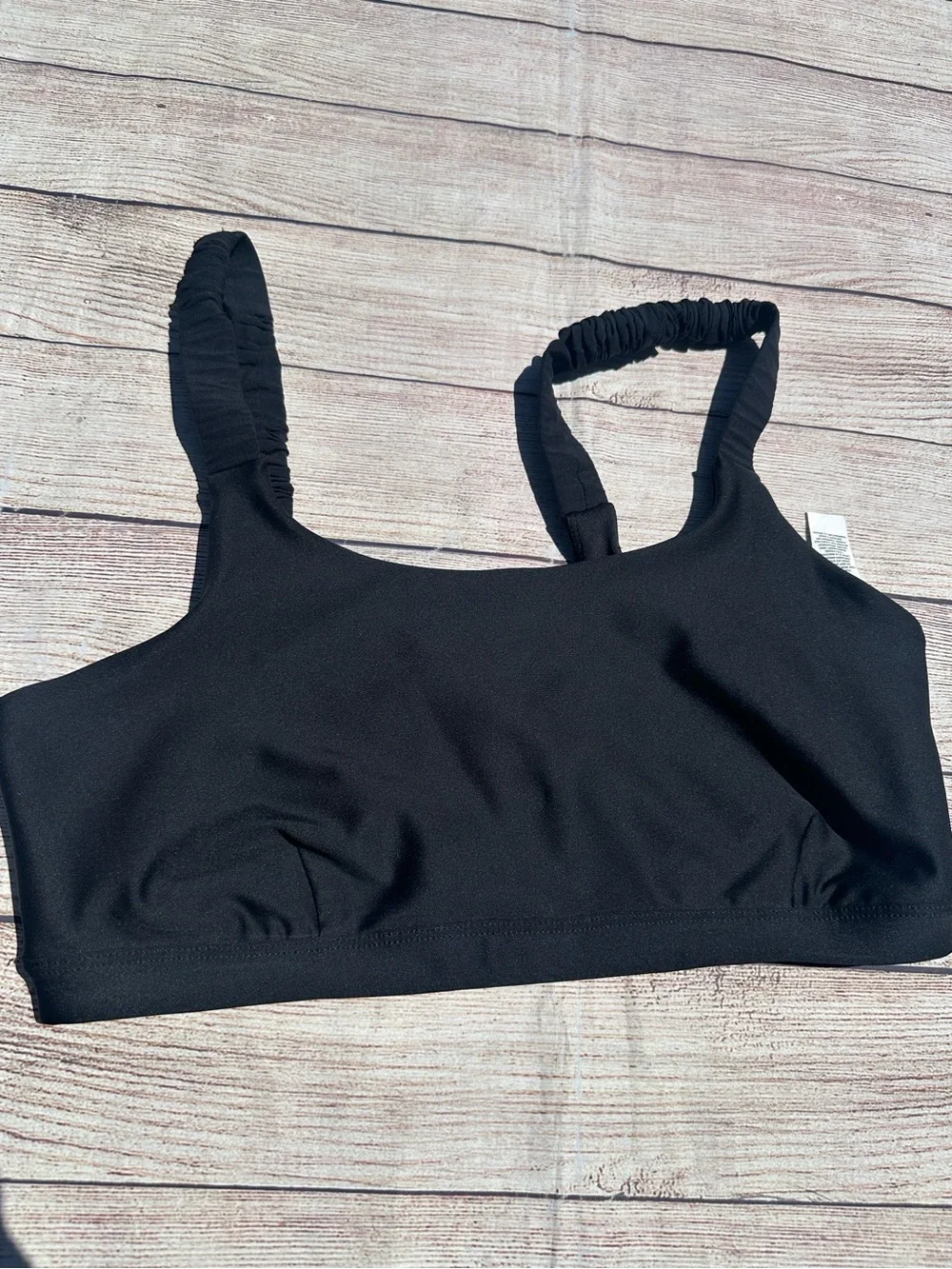 Alo Black Ruched Strap Sports Bra Size Large